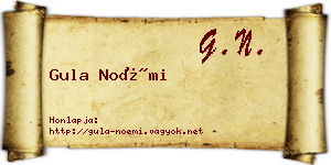 Gula Noémi névjegykártya